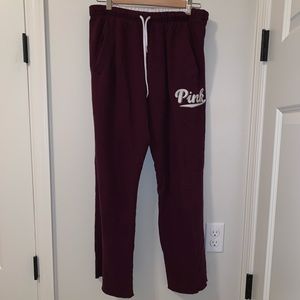 Pink Embroidered Boyfriend Sweatpants